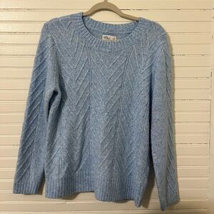 Cozy Blue Cable Knit Sweater Size M